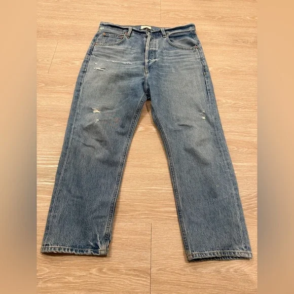 Citizens of Humanity Premium Vintage Distressed Button-Fly Straight Jeans - Picture 2 of 6